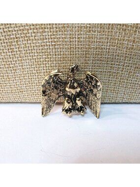 Vtg Gold Tone Federal Eagle Patriotic Brooch Pin Patriotic Jewelry